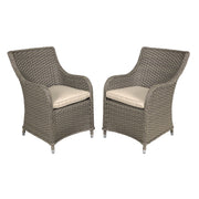 Dellonda Chester Rattan Wicker Outdoor Garden Dining Chairs 2pc DG64 Dellonda - Dynamic Drive