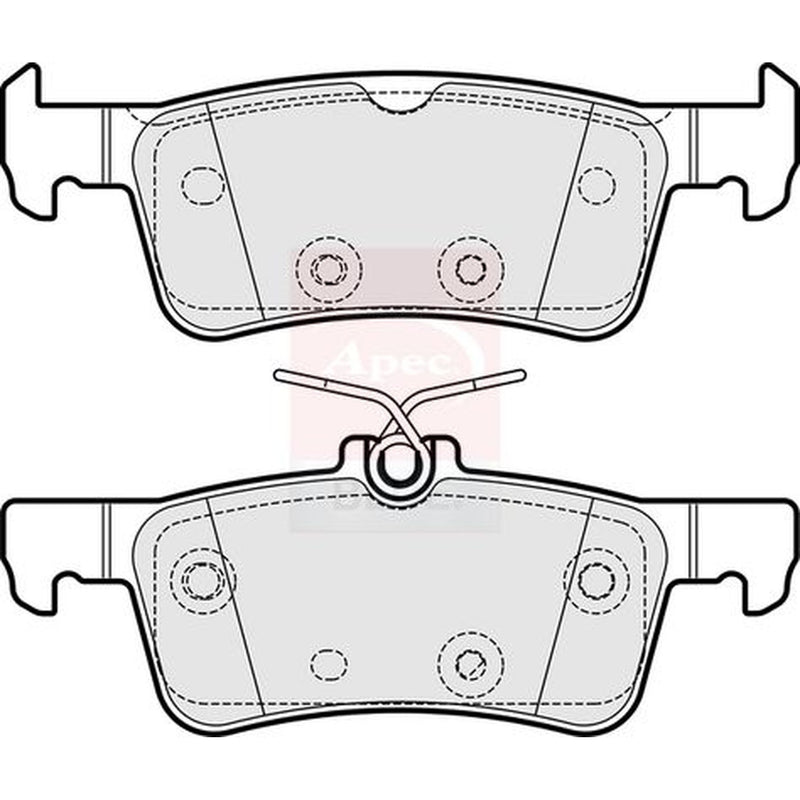 Apec Rear Brake Pad Set fits Ford Fiesta VII 2017-2021 1.0 1.5