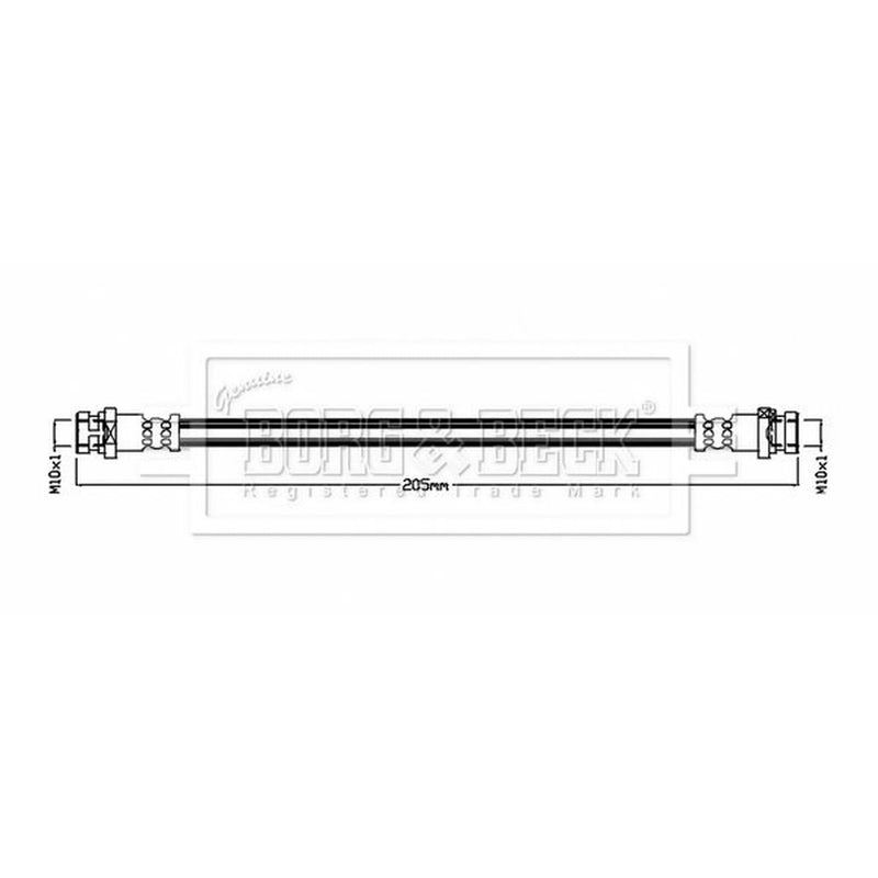 Borg & Beck Brake Hydraulic Hose Line inner BBH8856