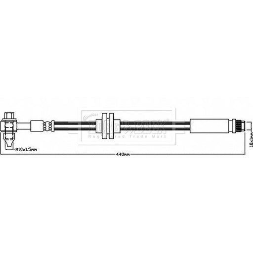 Borg & Beck Brake Hydraulic Hose Line Front Right BBH8568