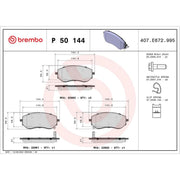 Brembo 4 x Front Brake Pad Set fits Mercedes-Benz X-Class 2017-2020