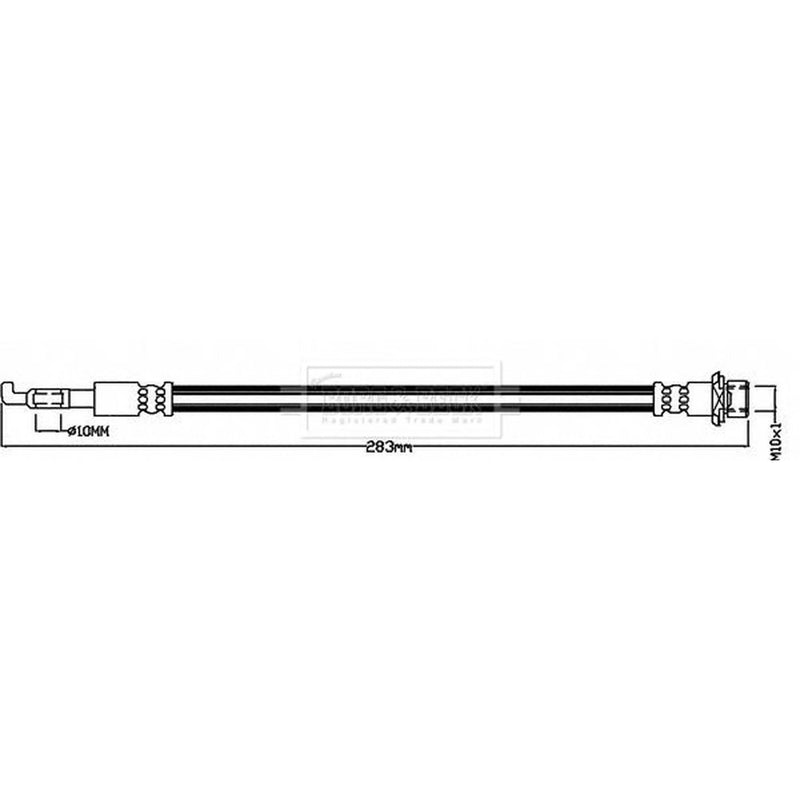 Borg & Beck Brake Hydraulic Hose Line outer BBH8550