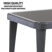 Dellonda Dining Tables with Tempered Glass Top 150 x 90 x 76cm - Anthracite Dellonda - Dynamic Drive