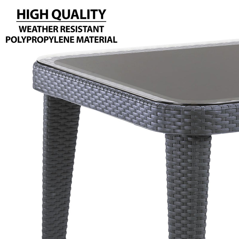 Dellonda Dining Tables with Tempered Glass Top 150 x 90 x 76cm - Anthracite Dellonda - Dynamic Drive