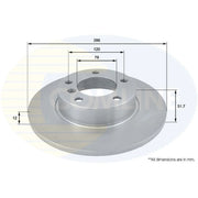 Comline 2 x Solid Front Brake Discs ADC1701-x2