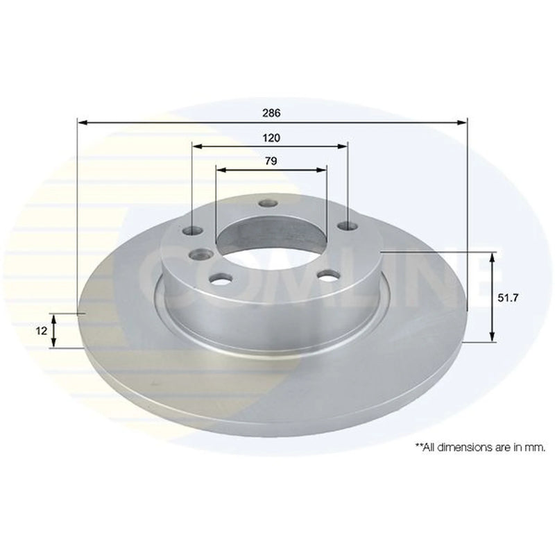 Comline 2 x Solid Front Brake Discs ADC1701-x2