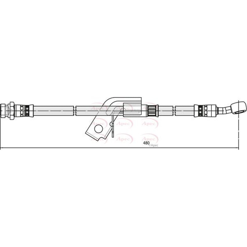 Apec Brake Hydraulic Hose Line Rear Left fits Hyundai Getz 2002-2010 1.4 1.5 1.6