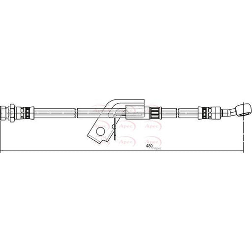 Apec Brake Hydraulic Hose Line Rear Left fits Hyundai Getz 2002-2010 1.4 1.5 1.6