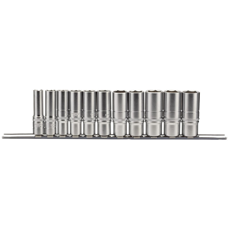 Draper Imperial Deep Socket Set on a Metal Rail, 3/8" Sq. Dr. (11 Piece) 16495 Draper - Dynamic Drive