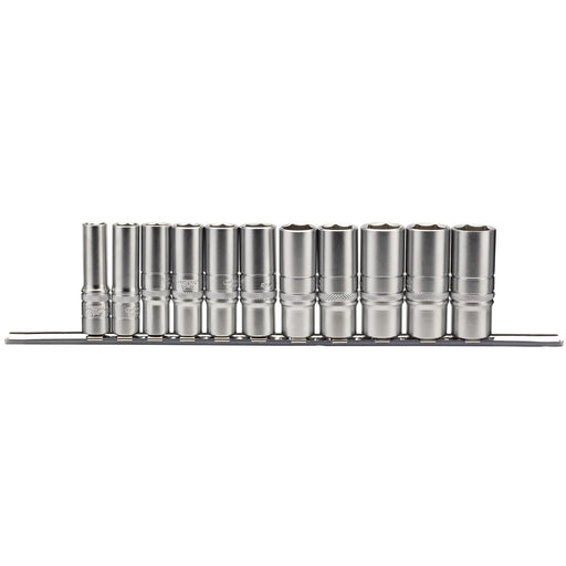 Draper Imperial Deep Socket Set on a Metal Rail, 3/8" Sq. Dr. (11 Piece) 16495 Draper - Dynamic Drive