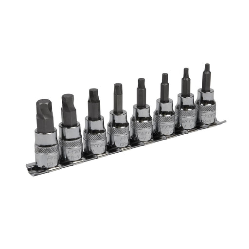 Sealey Hex Socket Bit Set Lock-Onï 8pc 3/8"Sq Drive Imperial AK65603 Sealey - Dynamic Drive