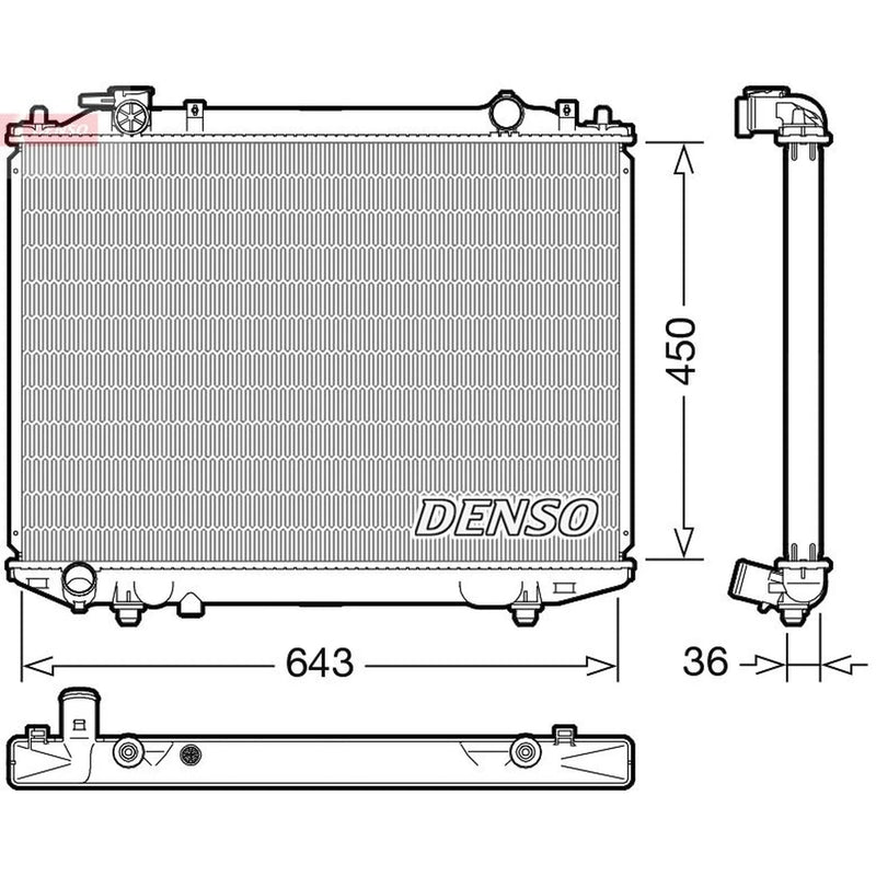 Denso Engine Radiator fits Mazda BT-50 Pickup 2006-2015 2.5 3.0