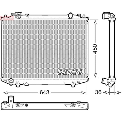 Denso Engine Radiator fits Mazda BT-50 Pickup 2006-2015 2.5 3.0