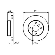 Bosch Front Brake Vented Discs & Pads fits Suzuki Alto VI 2002-2008 1.1