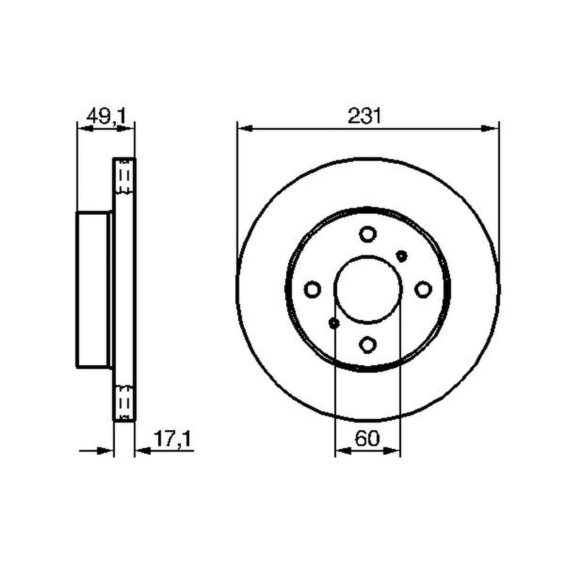 Bosch Front Brake Vented Discs & Pads fits Suzuki Alto VI 2002-2008 1.1