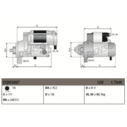 Denso Starter Motor 12V 1.7kW 10 Teeth fits Audi A3 2003-2013 2.0 3.2