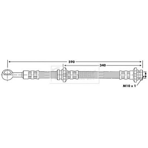Borg & Beck Brake Hydraulic Hose Line Rear Right BBH6881