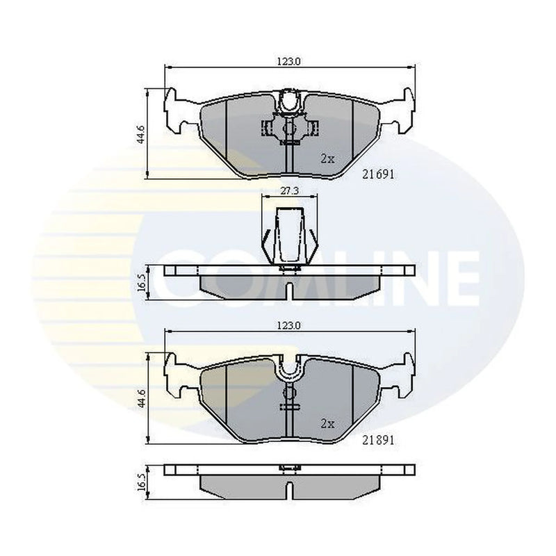 Comline 4 x Rear Brake Pad Set fits Alpina B10 1996-2002 4.6