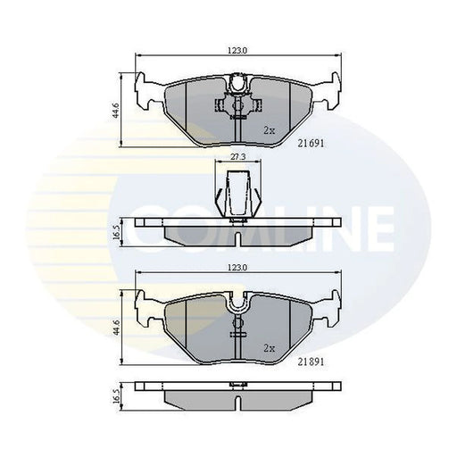 Comline 4 x Rear Brake Pad Set fits Alpina B10 1996-2002 4.6