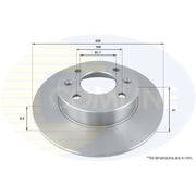 Comline 2 x Solid Front Brake Discs ADC1515-x2