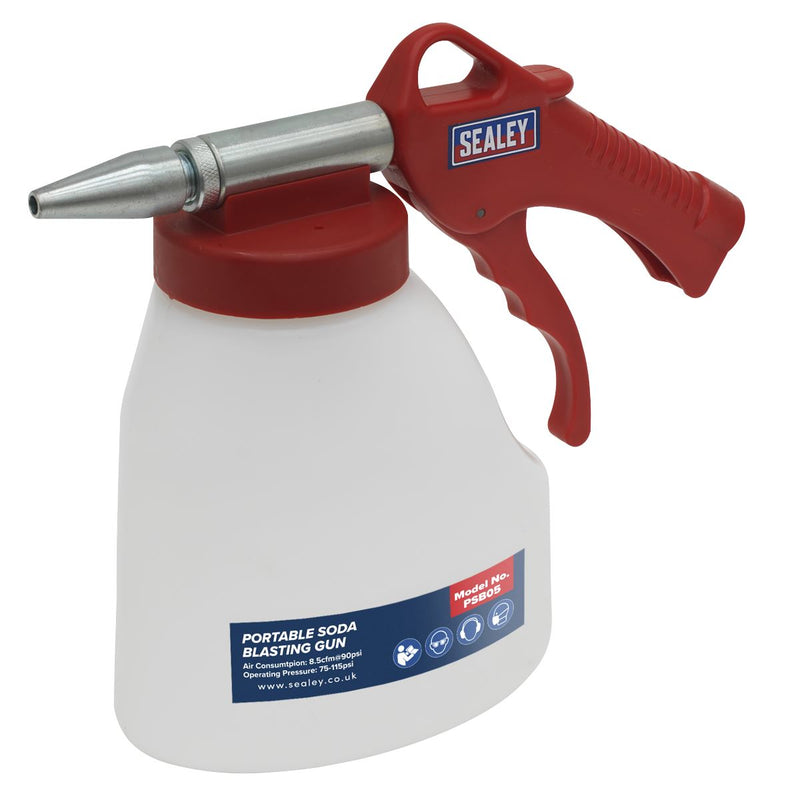 Sealey Portable Soda Blasting Gun 75-115psi Removal Paint Mould Grease Sealey  - Dynamic Drive