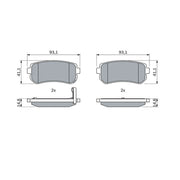 Bosch Front & Rear Pads fits Hyundai I30 2007-2012 1.4 1.6 2.0