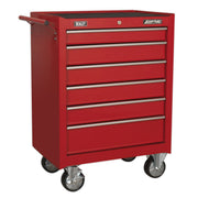 Sealey Rollcab 6 Drawer with Ball-Bearing Slides - Red Sealey  - Dynamic Drive