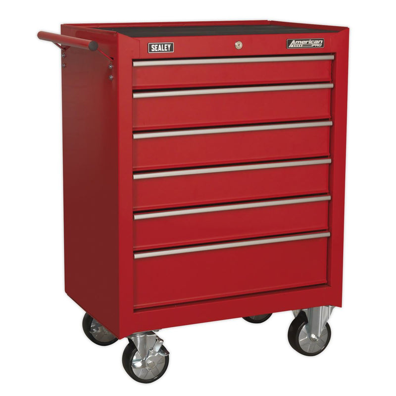 Sealey Rollcab 6 Drawer with Ball-Bearing Slides - Red Sealey  - Dynamic Drive