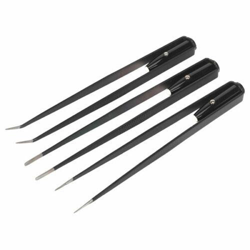 Sealey Industrial Tweezer Set 3Pc With Led Light Sealey - Dynamic Drive