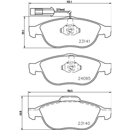 DON Front Brake Pad Set fits Alfa Romeo 147 2001-2010 1.6 2.0