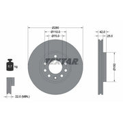 Textar 2 x Vented Front Brake Discs 92091903-x2