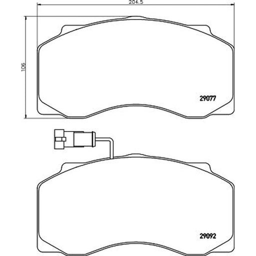 DON Front Brake Pad Set fits Daf 55 1995-2000 55.150 55.180 55.210 55.230
