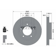 Textar 2 x Vented Front Brake Discs 92147303