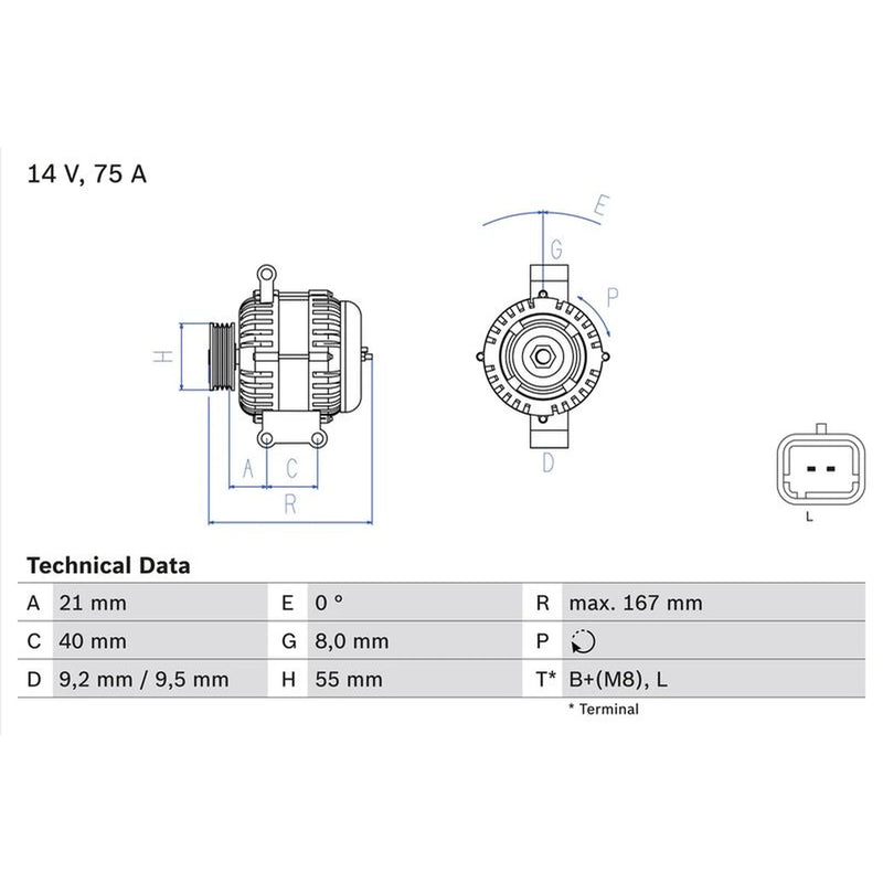 Bosch Car Alternator 12V 0 986 080 220