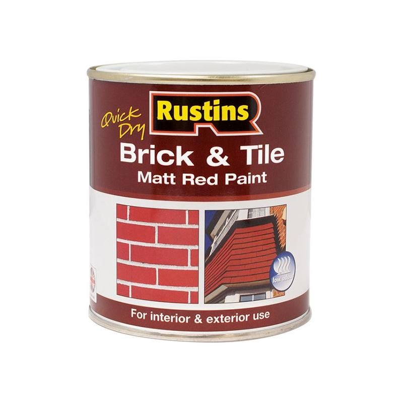 Rustins Quick Dry Brick & Tile Paint Matt Red 1 litre Rustins - Town Tools