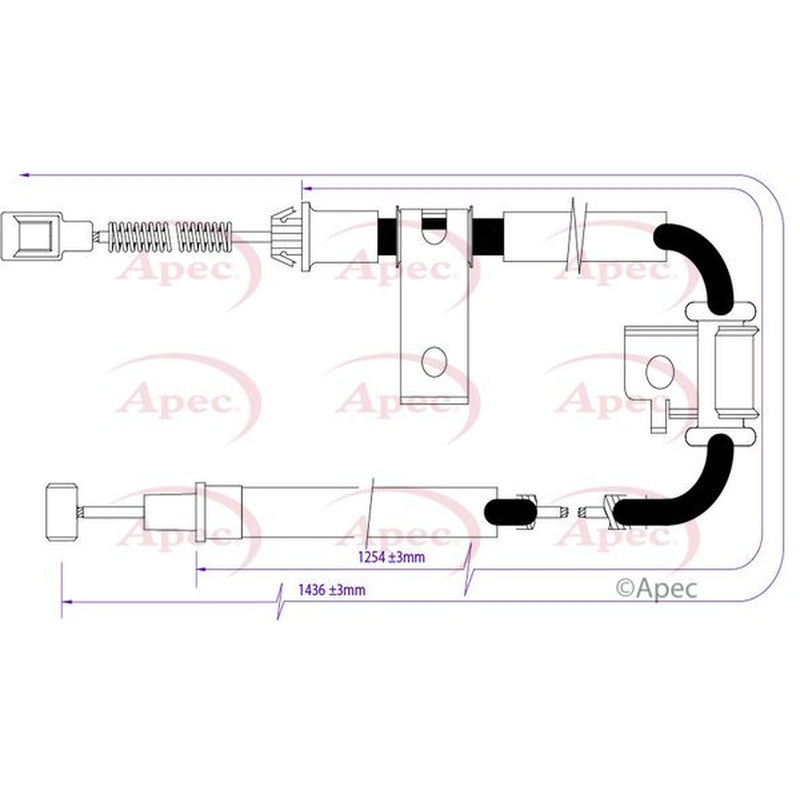 Apec Handbrake Cable Left Rear fits Chevrolet Captiva 2006-2011 2.0 2.2 2.4