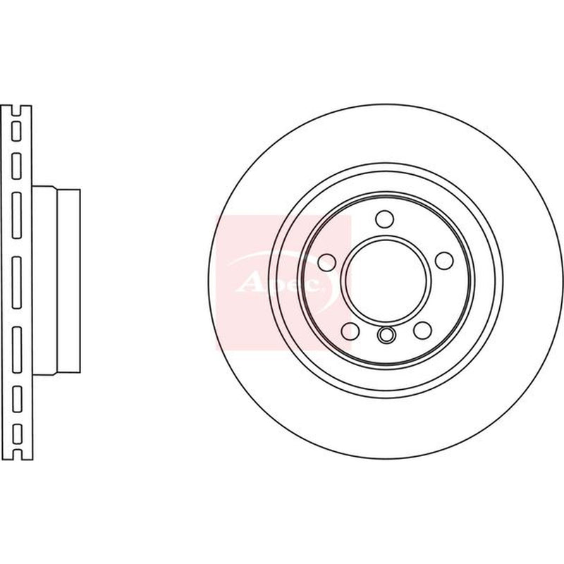 Apec 2 x Vented Brake Discs fits Land Rover Range Rover 2002-2012 3.0 4.4