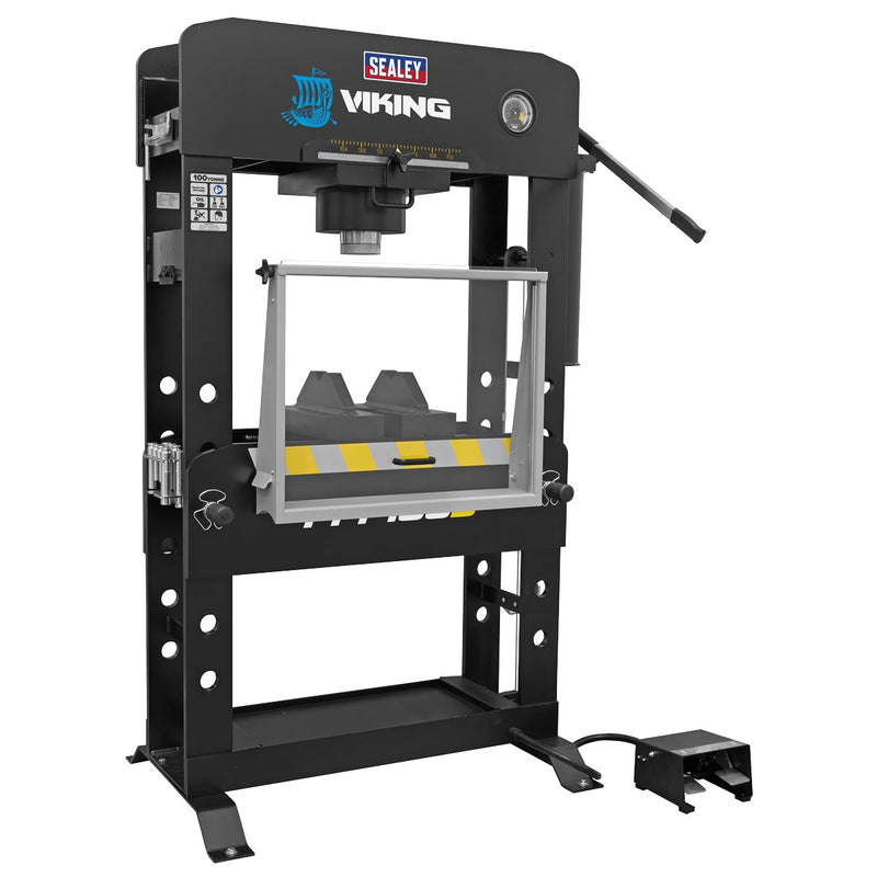 Viking Floor Type Air/Hydraulic Press with Sliding Ram and Foot Pedal 100 Tonne Viking - Dynamic Drive