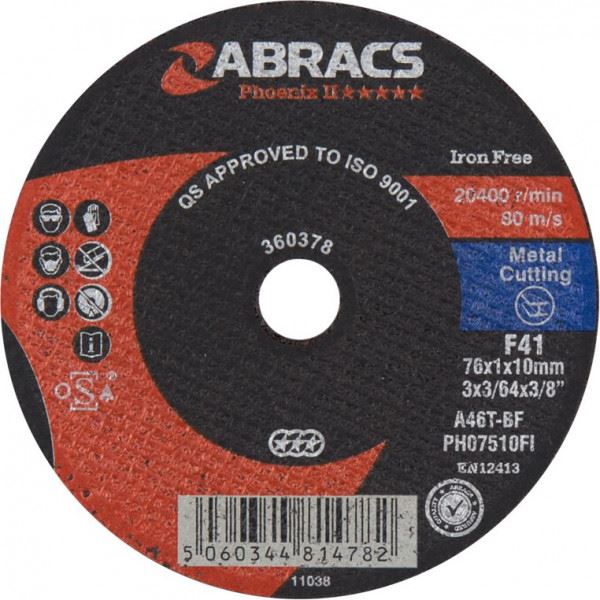 Van Line Abracs Phoenix Ii Flat Cutting Disc 75 X 1.0 X 10mm Van Line - Dynamic Drive