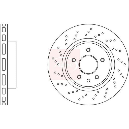 Apec 2 x Perforated/Vented Brake Discs fits Jaguar Xk 8 2002-2006 4.2