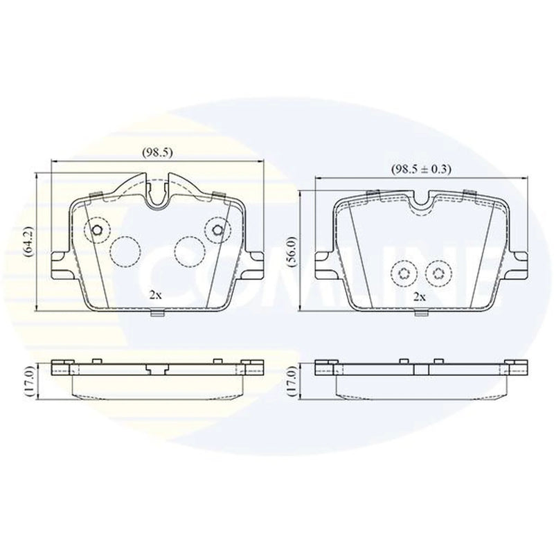 Comline 4 x Rear Brake Pad Set fits BMW 2 2022 on