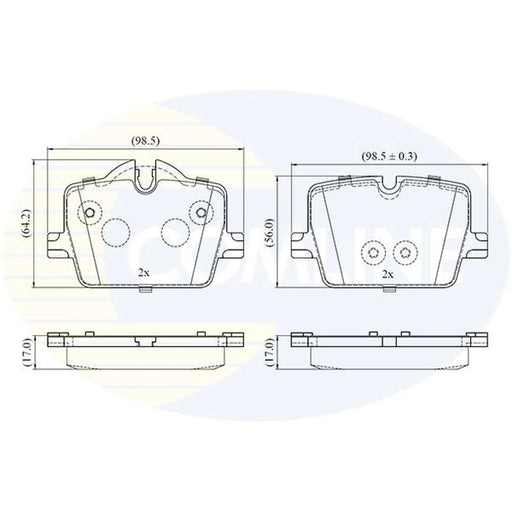 Comline 4 x Rear Brake Pad Set fits BMW 2 2022 on