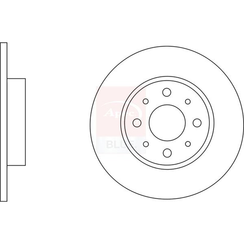 Apec Rear Brake Solid Discs & Pads fits Alfa Romeo Mito 2008-2018 1.4 1.6