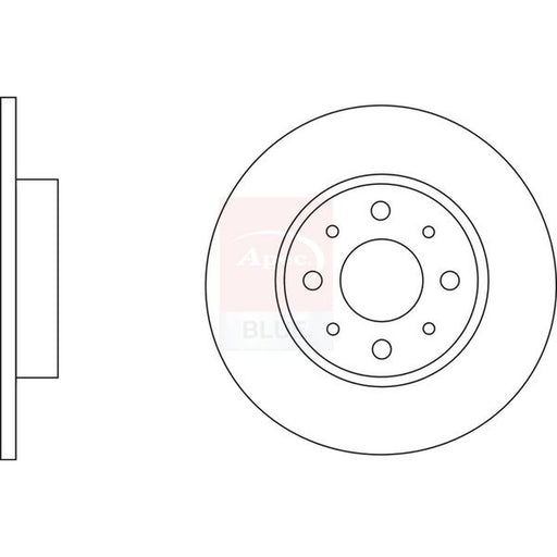 Apec 2 x Solid Brake Discs fits Alfa Romeo Mito 2008-2018 0.9 1.3 1.4 1.6