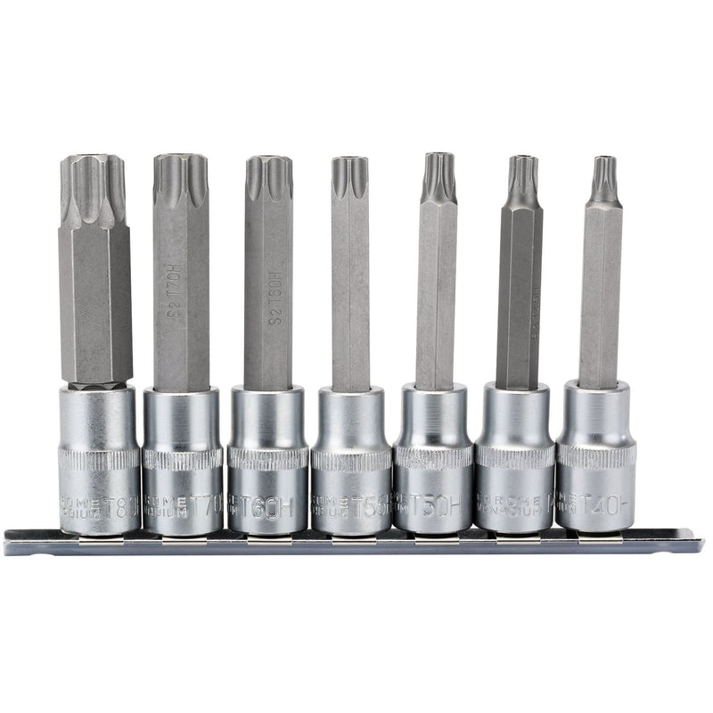 Draper TX-STAR Security Socket Bit Set, 1/2" Sq. Dr., 100mm (7 Piece) Draper - Dynamic Drive