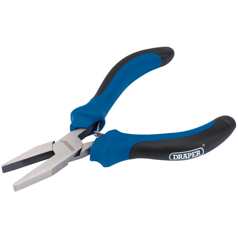 Draper Soft Grip Flat Nose Mini Pliers, 115mm - MPFNSG - image 1