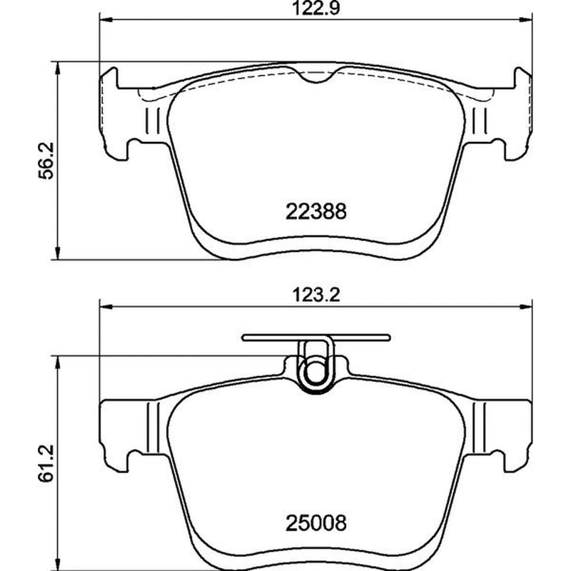 Brembo 4 x Rear Brake Pad Set fits Audi Q2 2021 on