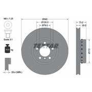 Textar 2 x Two-Piece Front Brake Disc Brake Discs 92264925-x2