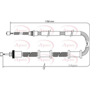 Apec Handbrake Cable Right Rear fits Fiat Doblo 2001 on 1.2 1.9