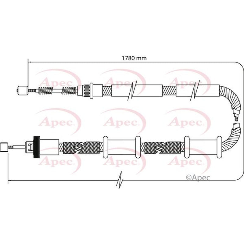 Apec Handbrake Cable Right Rear fits Fiat Doblo 2001 on 1.2 1.9